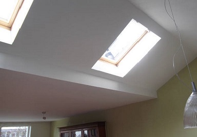 Stucwerk in nieuwe aanbouw